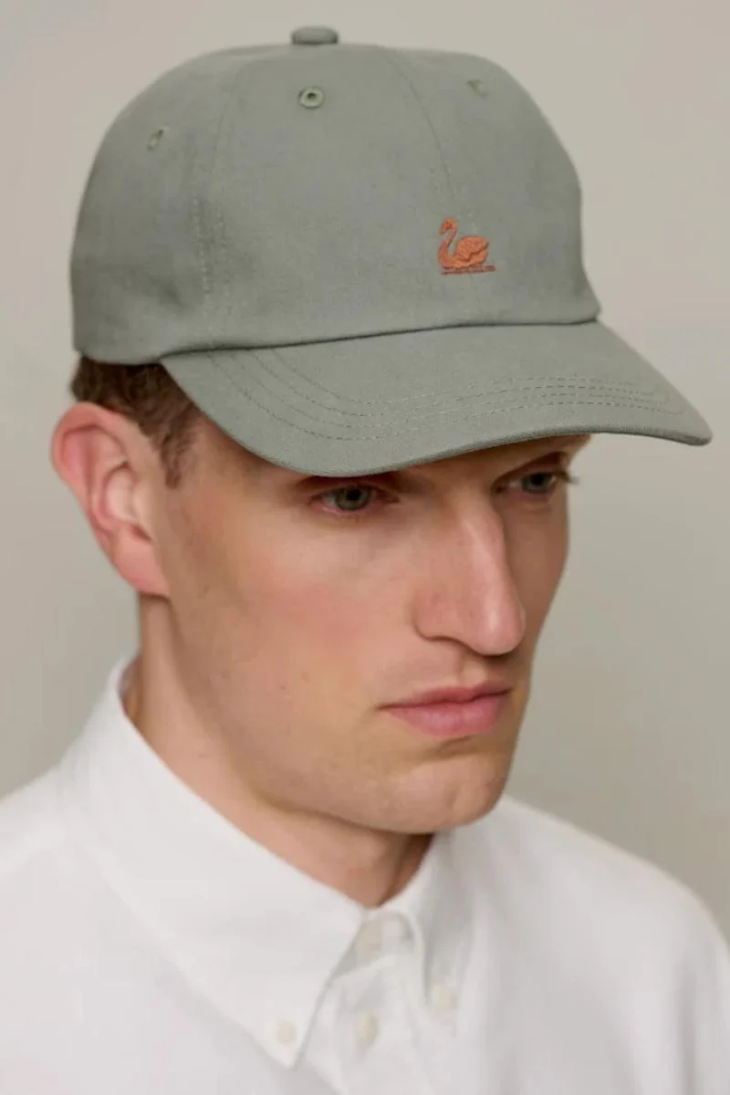 Merz b. Schwanen Swan logo cap - light army / khaki - Image 2