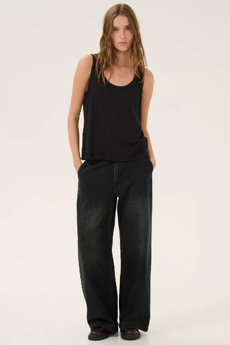 My Essential Wardrobe MaloMW 143 Wide Y Pant - Dark grey wash - Image 3