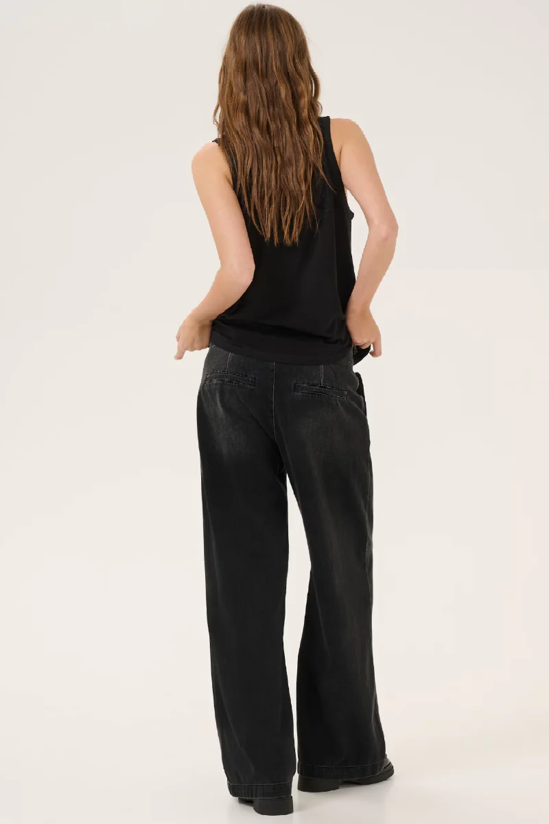 My Essential Wardrobe MaloMW 143 Wide Y Pant - Dark grey wash - Image 4