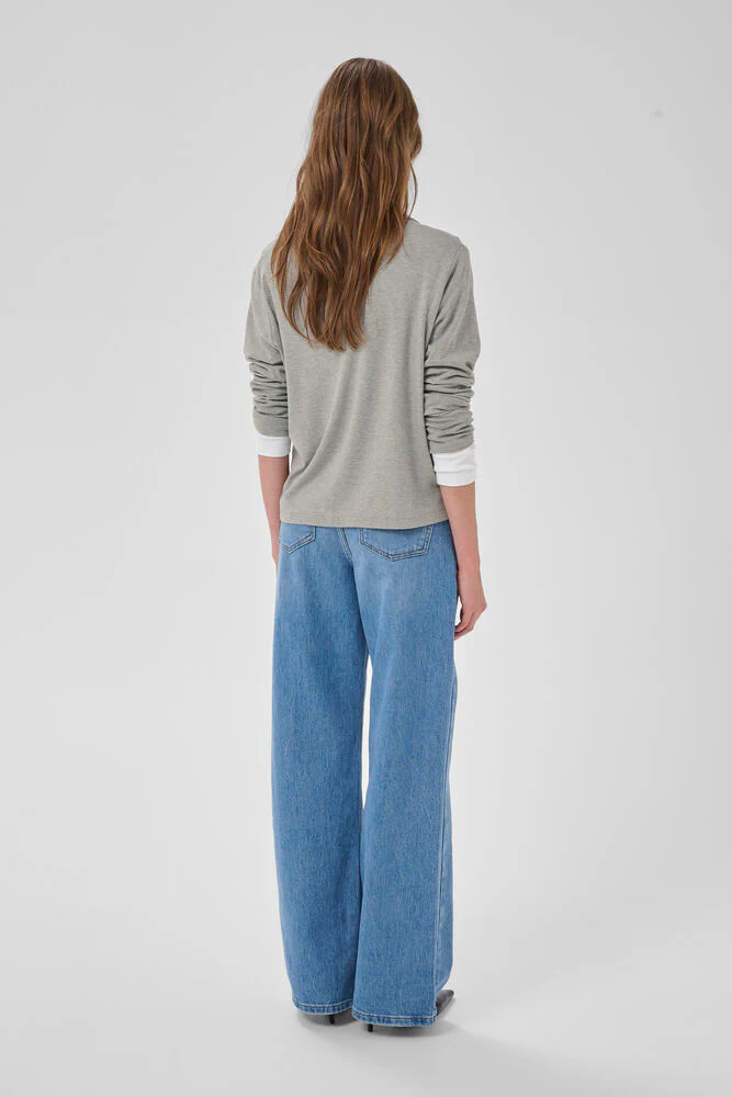 My Essential Wardrobe MWNupti polo blouse - light grey melange - Image 4
