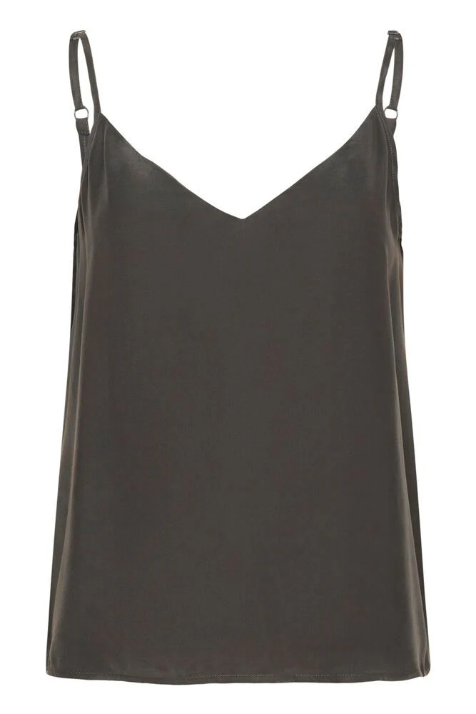 My Essential Wardrobe MWSilk Strap Top - dark shadow grey - Image 5
