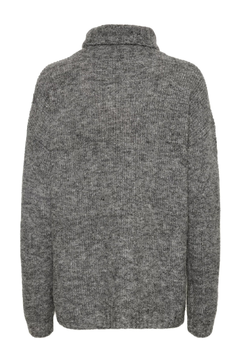 My Essential Wardrobe The Knit Rollneck 11 - dark grey melange - Image 4