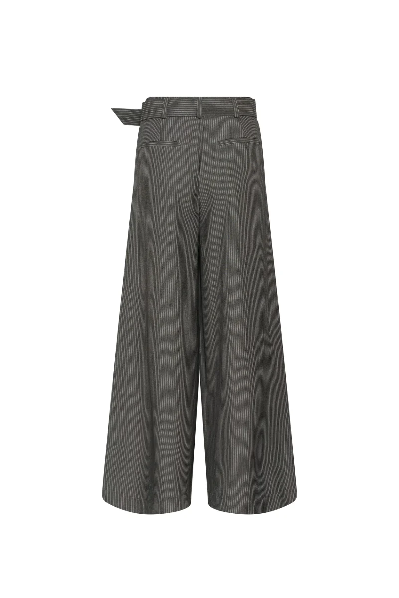 My Essential Wardrobe The Pinstriped High Pant 24 - grey melange with stripe - Image 5