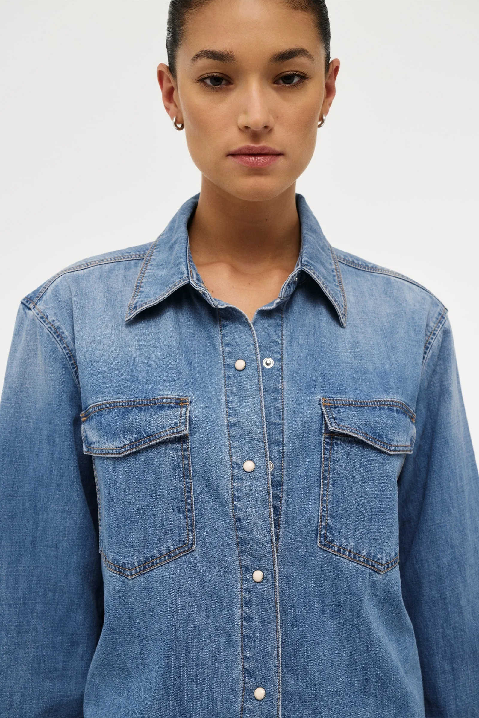 NEUW Bowery Denim Shirt - Vision mid vintage indigo - Image 3