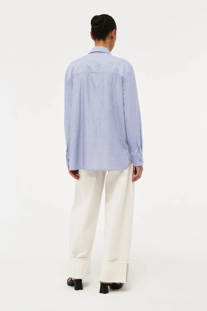 NEUW Mirage Drape Shirt - french navy stripe - Image 2