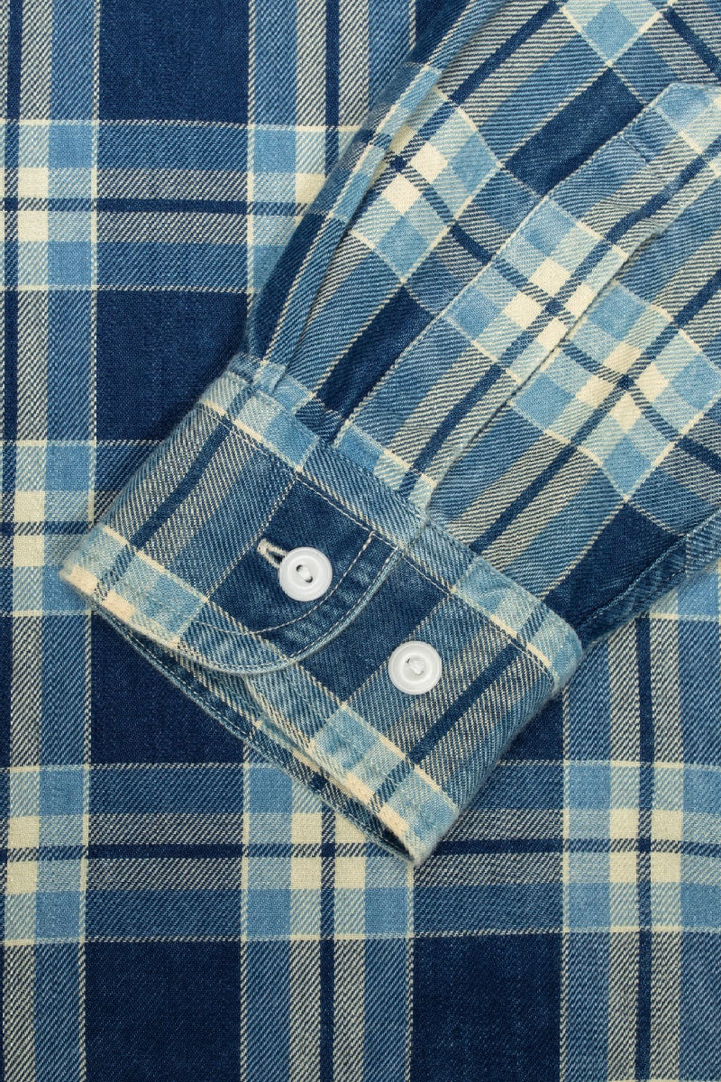 Nudie Jeans Julian Worker Shirt Checked - indigo - Image 2