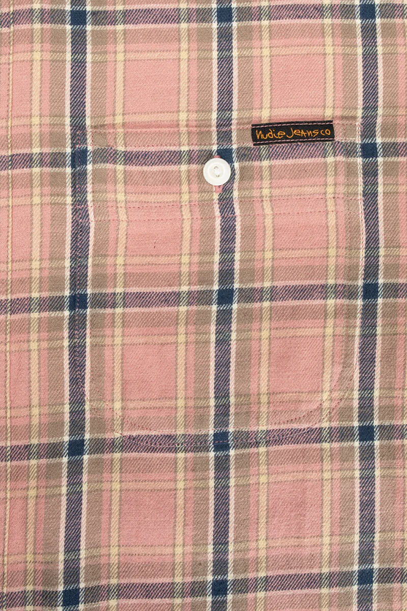 Nudie Jeans Julian Worker Shirt Checked - pink - Image 4