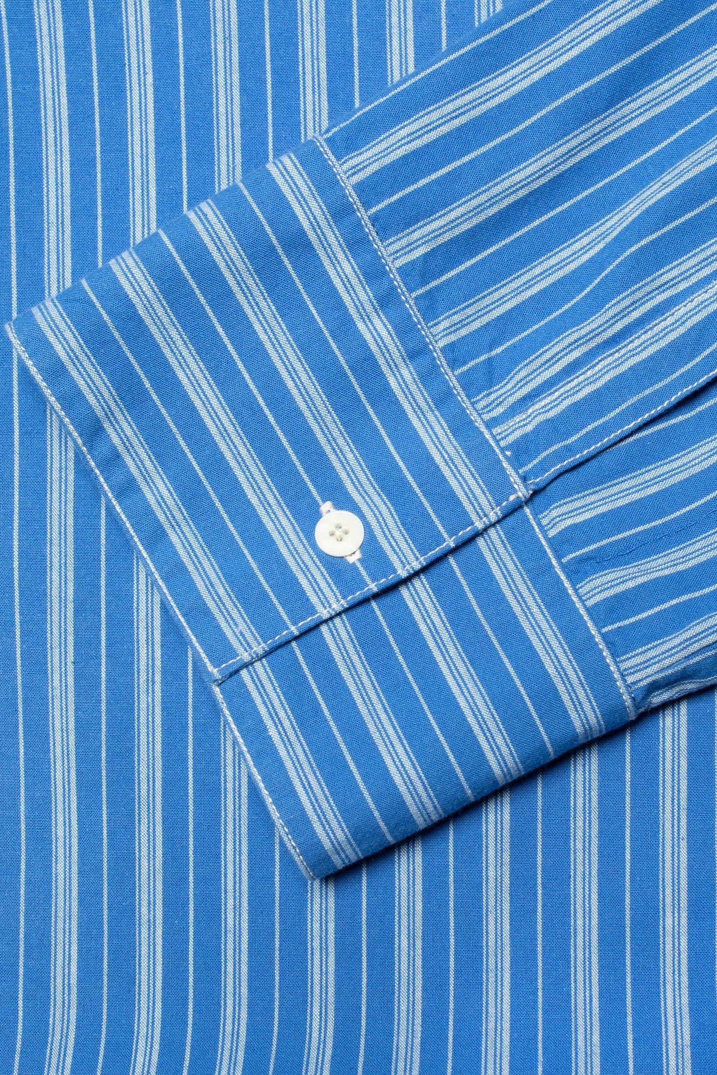 Nudie Jeans Jutta Shirt Striped - blue / offwhite - Image 3