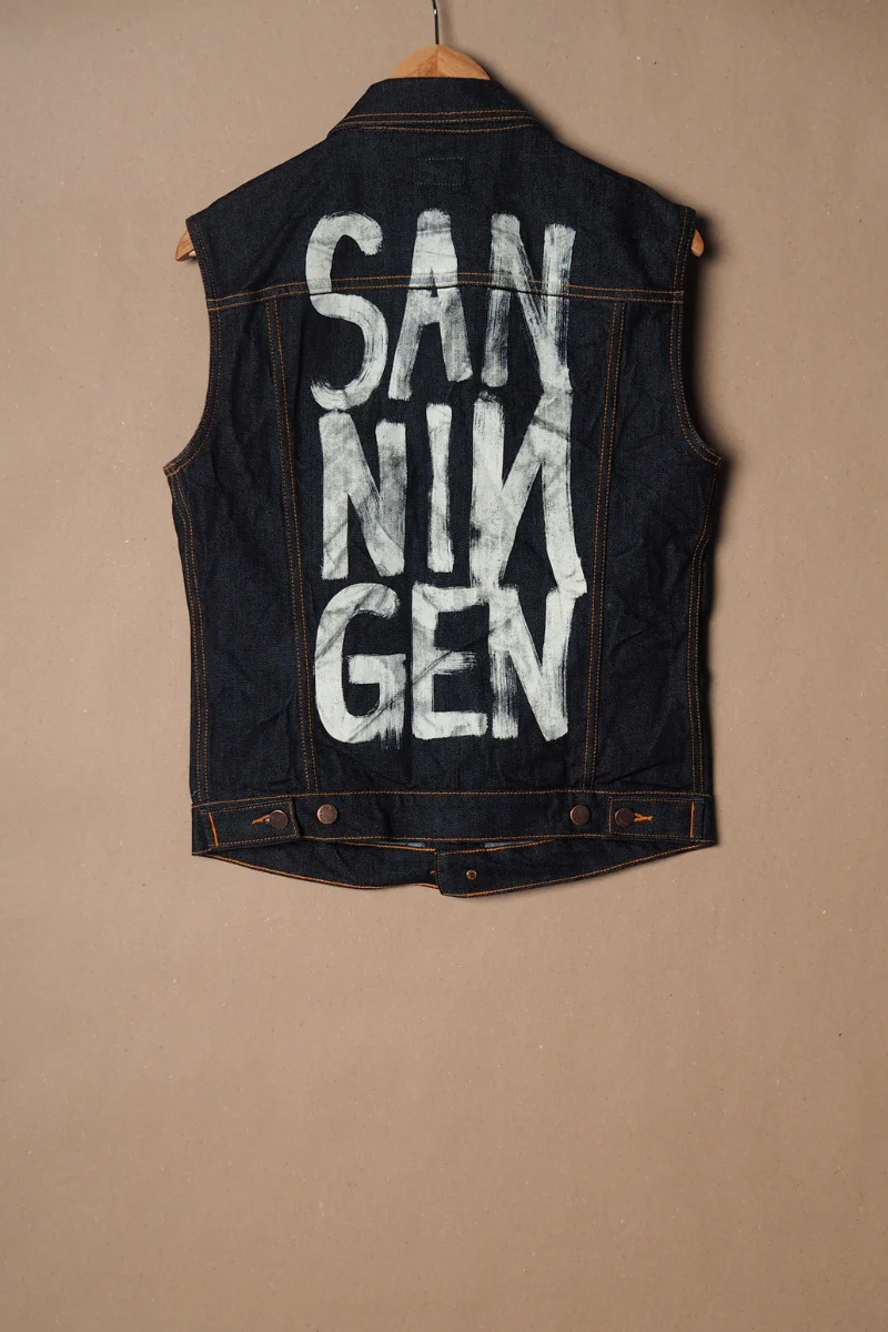 Nudie Re-use Berry "Sanningen" denim vest - M I #0143