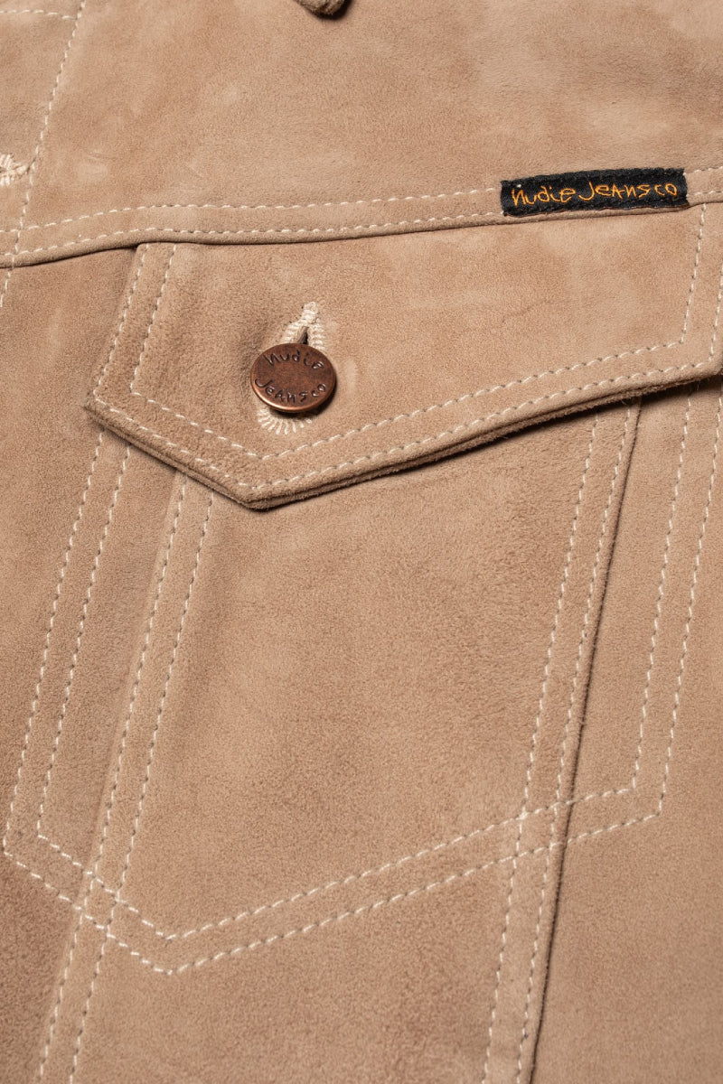 Nudie Jeans Willy Suede Leather Jacket - Mud - Image 4