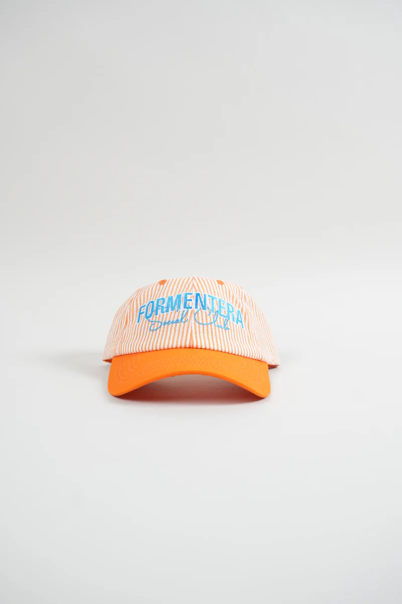 PICA PICA Formentera Social Club 1 Dad cap - orange seersucker