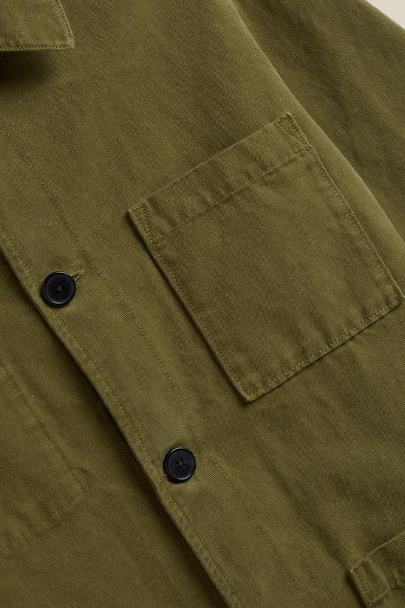 Portuguese Flannel Legacy Jacket in canvas - military green - Image 4