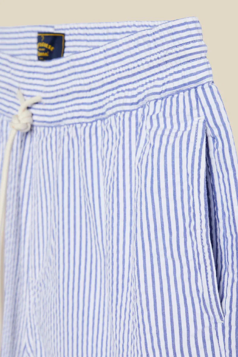 Portuguese Flannel Seersucker shorts - stripe blue - Image 5