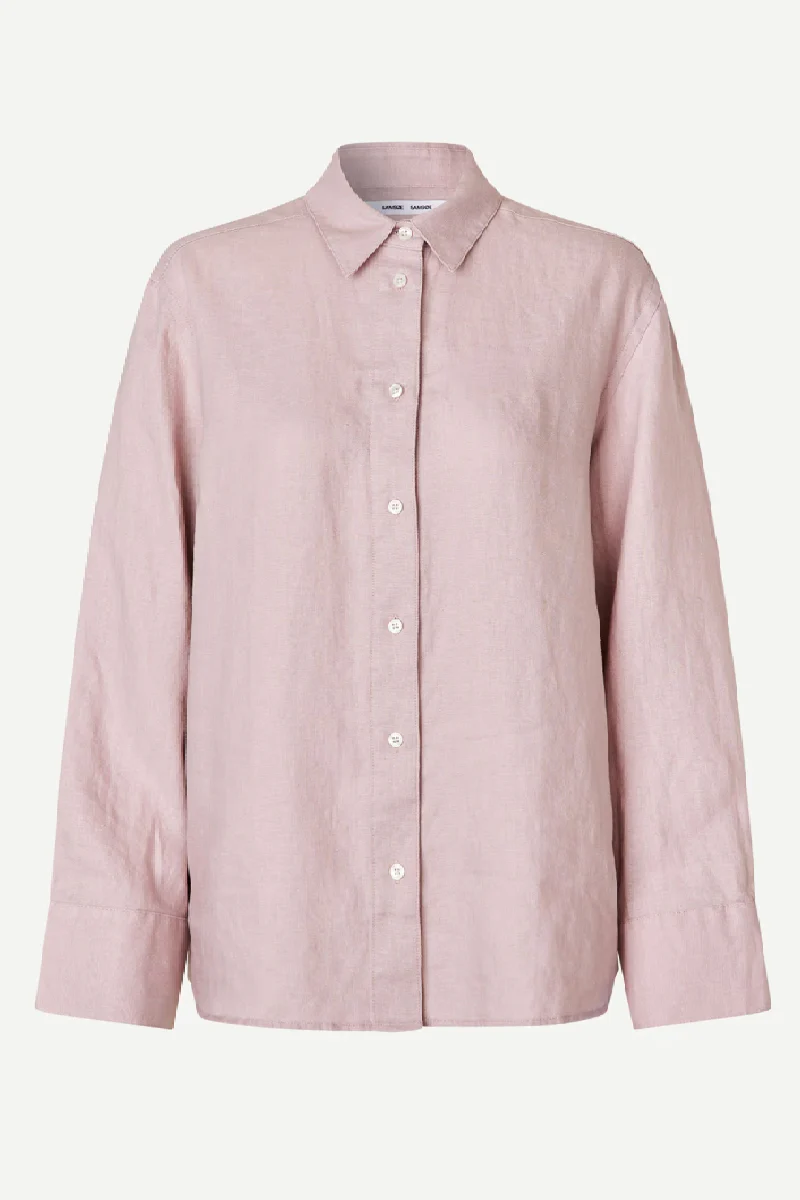 Samsøe Samsøe Sanot linen shirt - violet ice - Image 6
