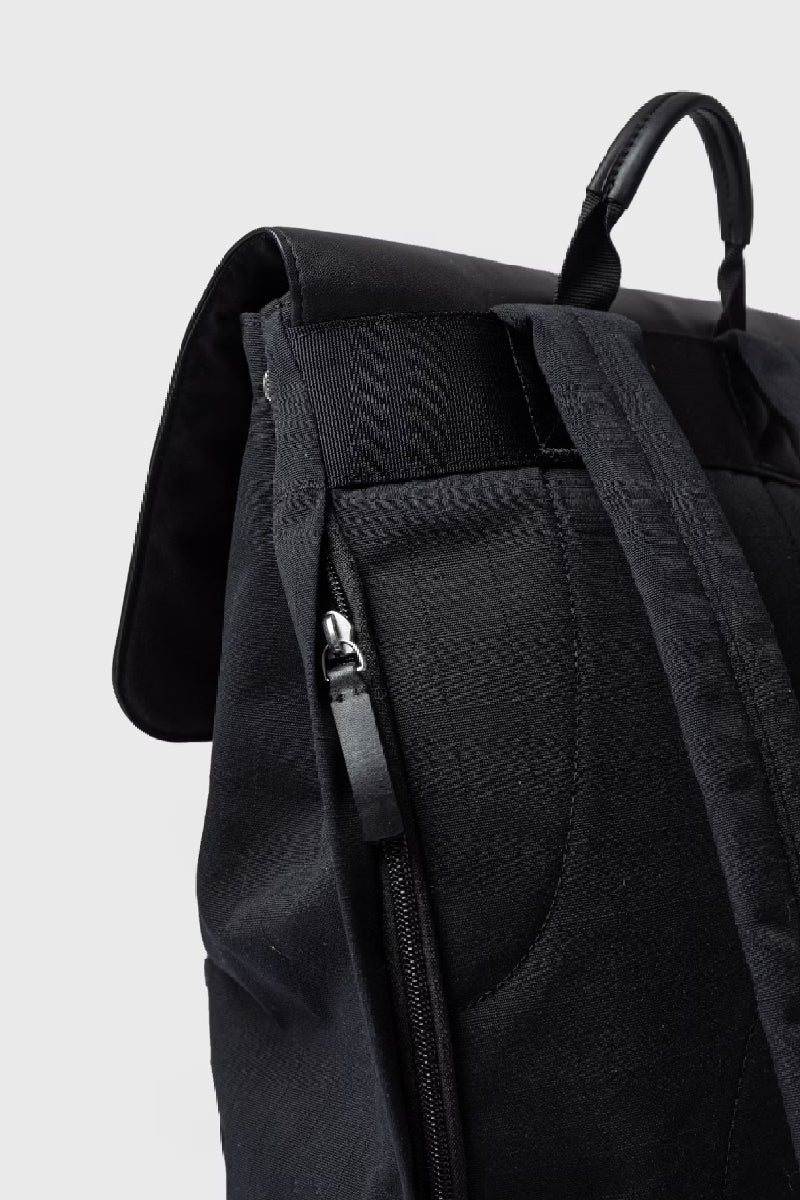 Sandqvist Everyday Lid Backpack L - black with black leather - Image 4