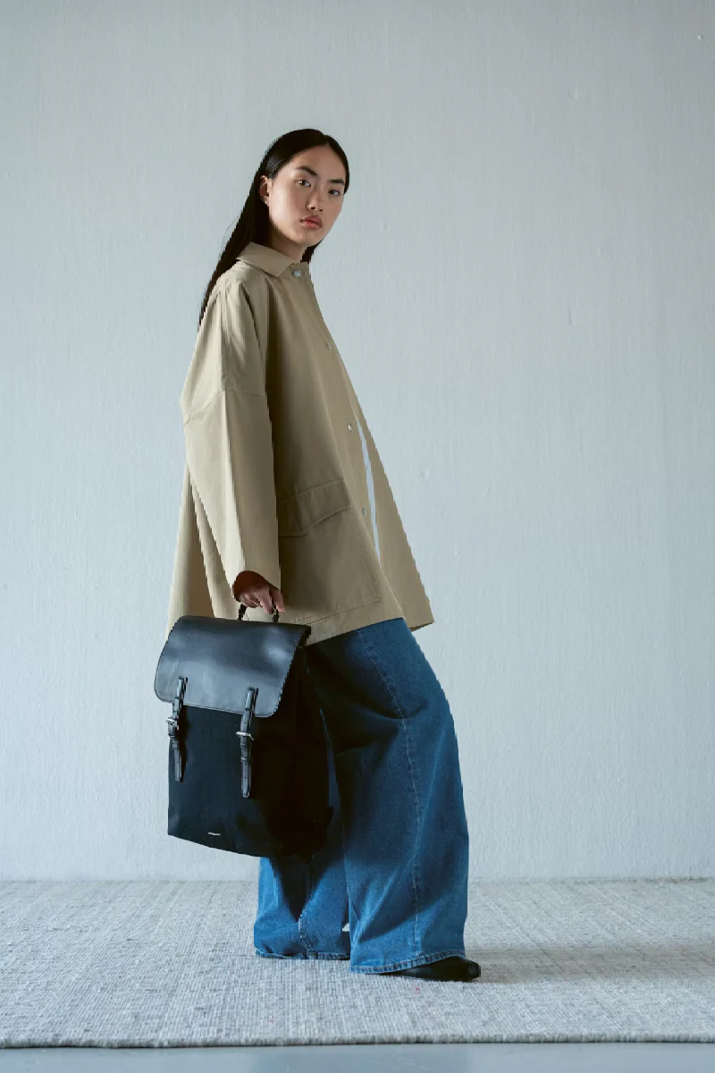 Sandqvist Everyday Lid Backpack L - black with black leather - Image 6