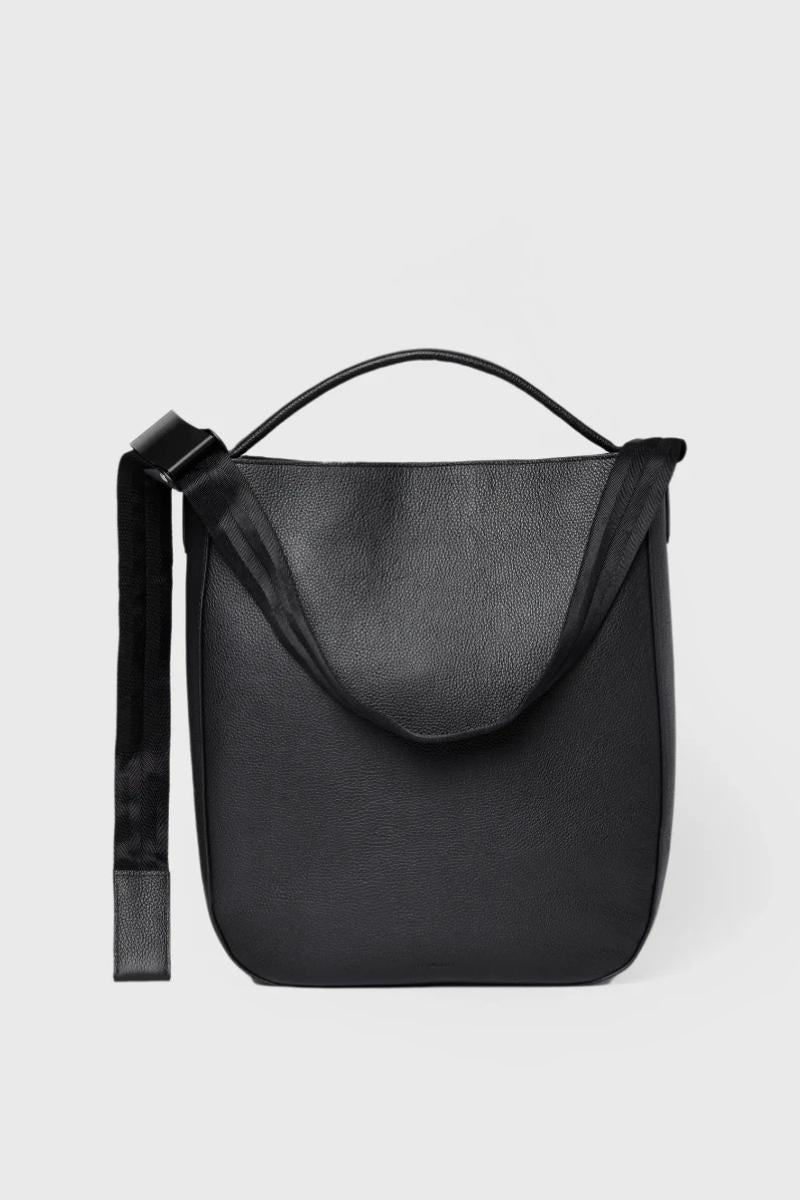 Sandqvist Leather Hobo tote bag 14" - black - Image 3