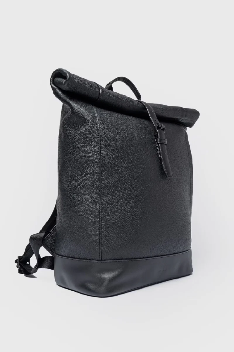 Sandqvist Leather Rolltop Backpack - black - Image 2