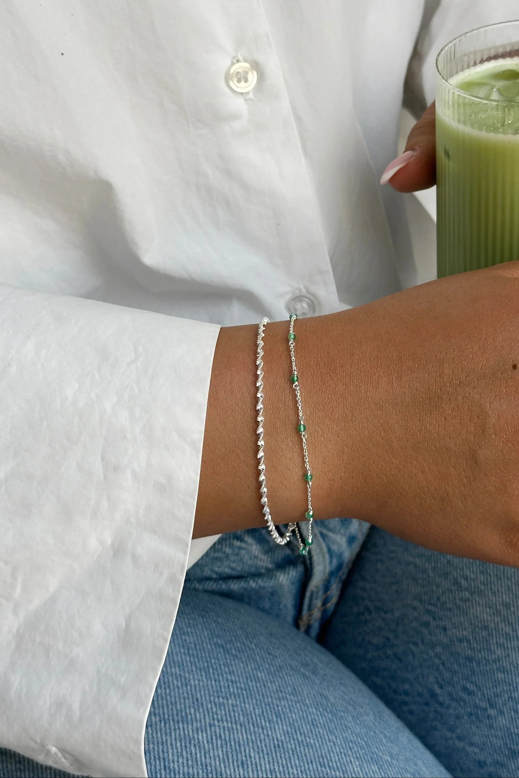 Syster P Santa Monica Bracelet - silver green onyx - Image 3