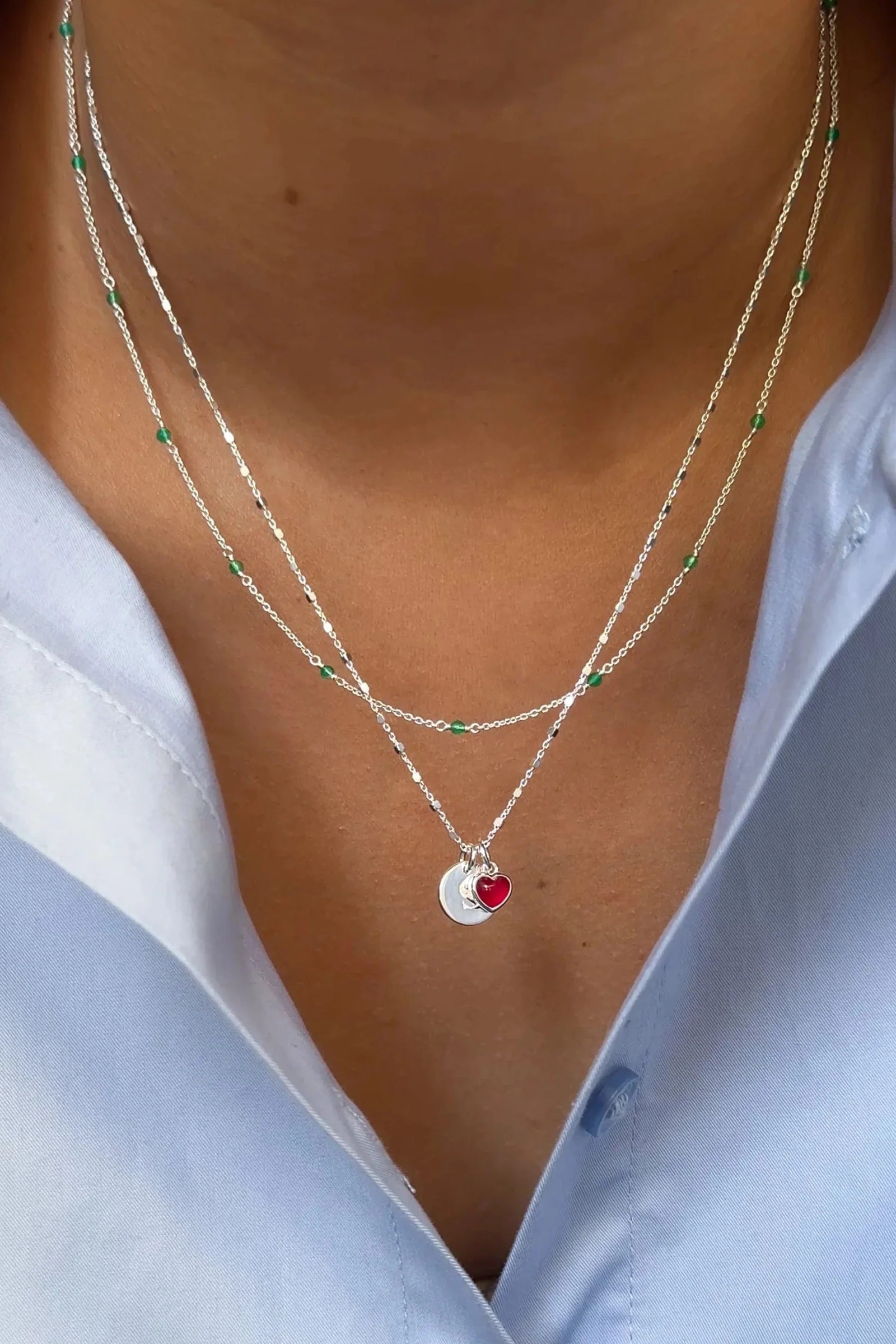 Syster P Santa Monica Necklace - silver green onyx - Image 2