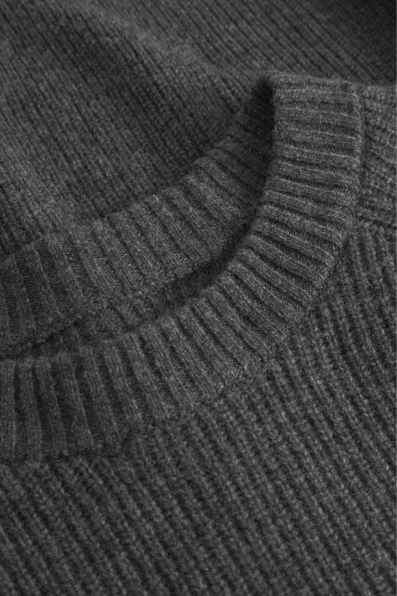 Wood Wood WWKevin crew neck - gray pinstriped melange - Image 5
