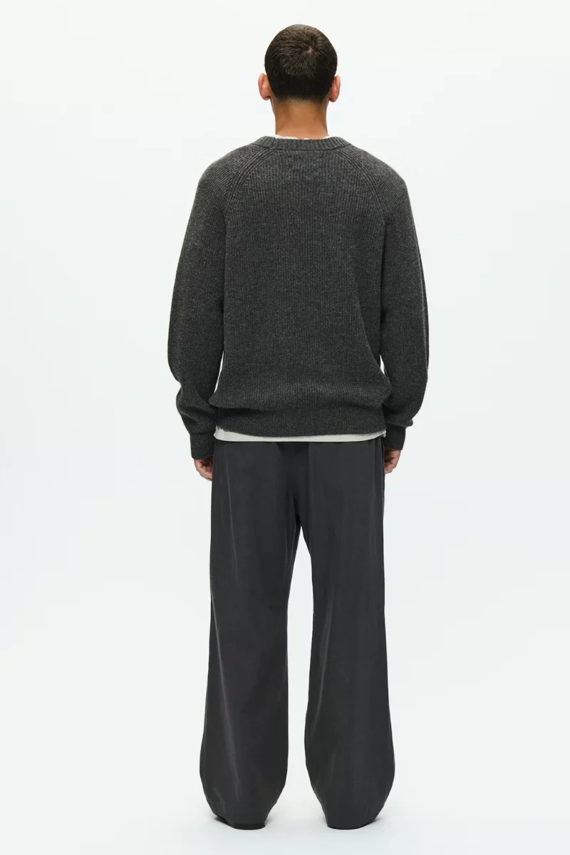 Wood Wood WWKevin crew neck - gray pinstriped melange - Image 6